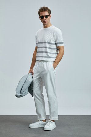 Karl Smart Erkek Chino Pantolon Slim Fit Beyaz