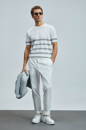 Karl Smart Erkek Chino Pantolon Slim Fit Beyaz