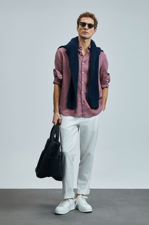 Karl Smart Erkek Chino Pantolon Slim Fit Beyaz