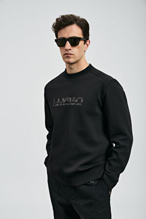 Lufian Luther Erkek Sweatshirt 112030171,Siyah,L