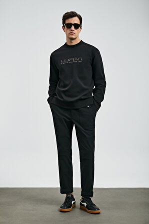 Lufian Luther Erkek Sweatshirt 112030171,Siyah,XS