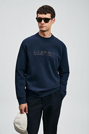 Lufian Luther Erkek Sweat Shirt 112030171 Lacivert L