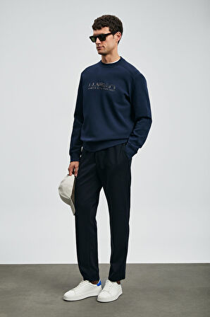 Lufian Luther Erkek Sweat Shirt 112030171 Lacivert S