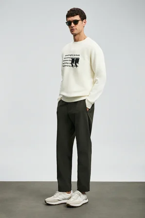 Shadow Erkek Sweatshirt Kırık Beyaz