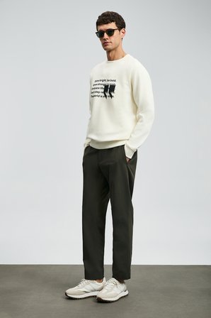 Shadow Erkek Sweatshirt Kırık Beyaz