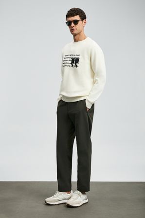 Shadow Erkek Sweatshirt Kırık Beyaz