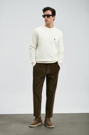 Grant Erkek Sweatshirt Kırık Beyaz