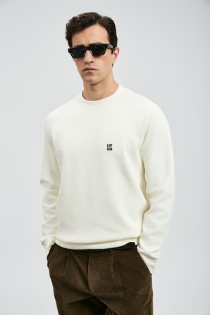 Grant Erkek Sweatshirt Kırık Beyaz