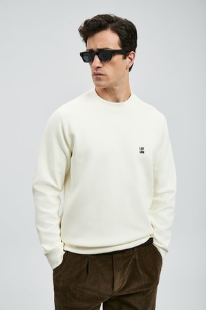 Grant Erkek Sweatshirt Kırık Beyaz