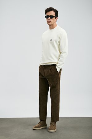 Grant Erkek Sweatshirt Kırık Beyaz