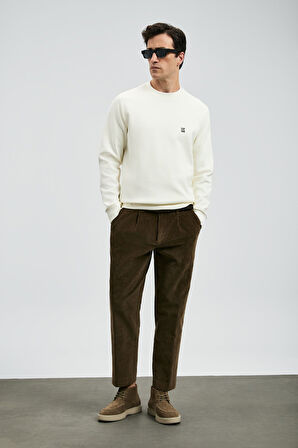 Lufian Erkek Grant Sweatshirt 112030179 Kırık Beyaz