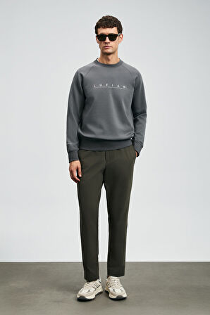 Lufian Erkek Cooper Sweatshirt 112030177 Koyu Gri