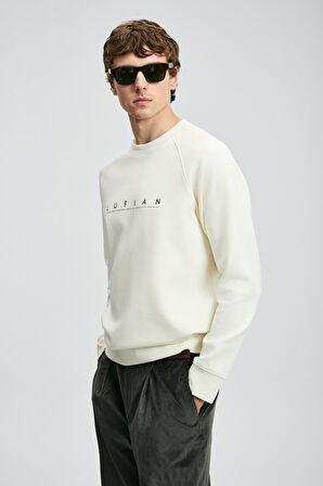 Lufian Erkek Cooper Sweatshirt 112030177 Kırık Beyaz