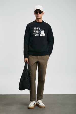 Henry Erkek Sweatshirt Siyah
