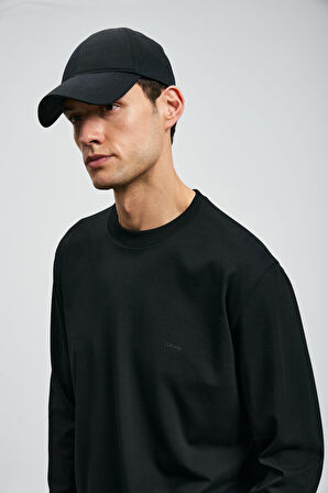 Lufian Erkek Vıctor Bisiklet Yaka Uzun Kollu T-Shirt 112020056 Siyah