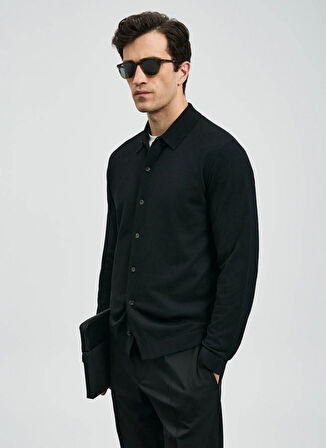 Lufian Polo Yaka Slim Fit Siyah Erkek Kazak KENNY