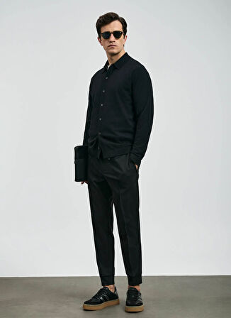 Lufian Polo Yaka Slim Fit Siyah Erkek Kazak KENNY