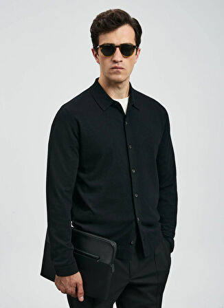 Lufian Polo Yaka Slim Fit Siyah Erkek Kazak KENNY