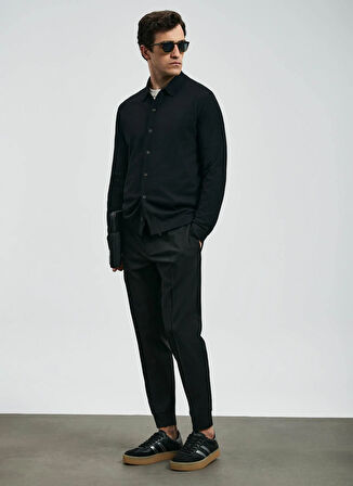 Lufian Polo Yaka Slim Fit Siyah Erkek Kazak KENNY