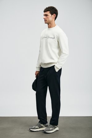 Loved Erkek Sweatshirt Kırık Beyaz