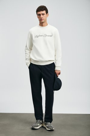 Loved Erkek Sweatshirt Kırık Beyaz