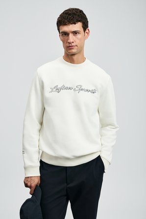 Loved Erkek Sweatshirt Kırık Beyaz