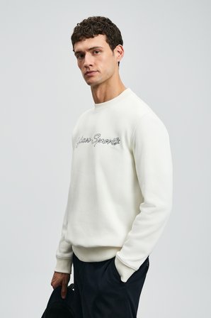 Loved Erkek Sweatshirt Kırık Beyaz