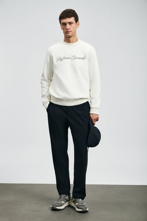 Loved Erkek Sweatshirt Kırık Beyaz