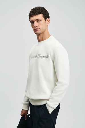 Loved Erkek Sweatshirt Kırık Beyaz