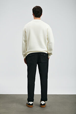 Lufian Erkek Sımba Sweatshirt 112030175 Kırık Beyaz