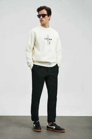 Sımba Erkek Sweatshirt Kırık Beyaz