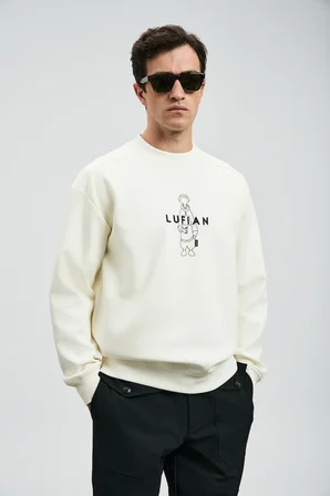 Sımba Erkek Sweatshirt Kırık Beyaz