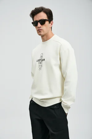 Sımba Erkek Sweatshirt Kırık Beyaz