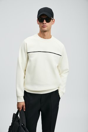 Cosmo Erkek Sweatshirt Kırık Beyaz