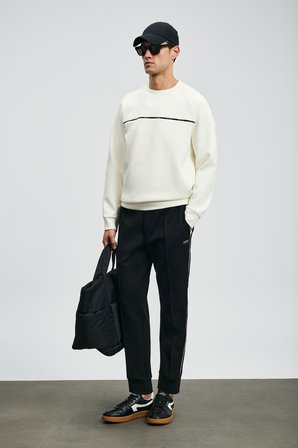 Cosmo Erkek Sweatshirt Kırık Beyaz