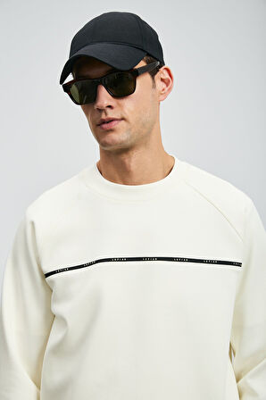 Lufian Erkek Cosmo Sweatshirt 112030181 Kırık Beyaz