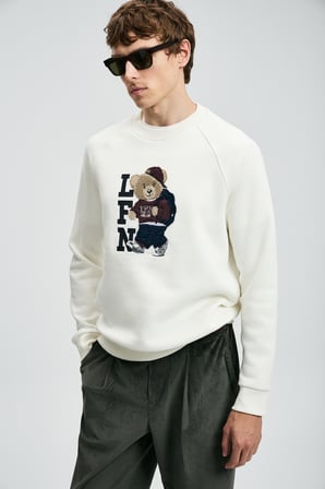 Storm Erkek Sweatshirt Kırık Beyaz