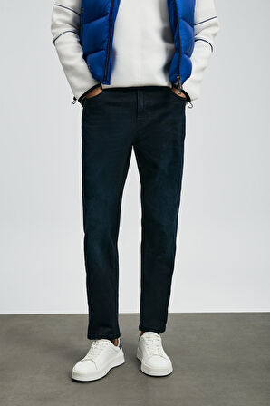 Lufian Erkek Franz Straight Fit Spor Jean Pantolon 112200244 Mavi