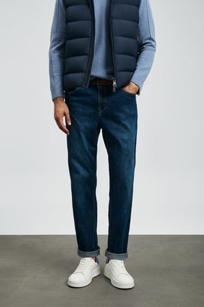 Santo Spor Jean Erkek Pantolon Straight Fit Mavi