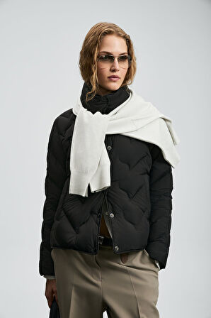 Lufian Desert Kaz Tüyü Kadın Mont Siyah 122120043