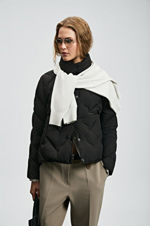 Lufian Desert Kaz Tüyü Kadın Mont Siyah 122120043