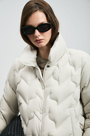 Lufian Desert Kaz Tüyü Kadın Mont Ekru 122120043