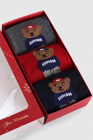Bear 3'lü Set Kadın Çorap Standart