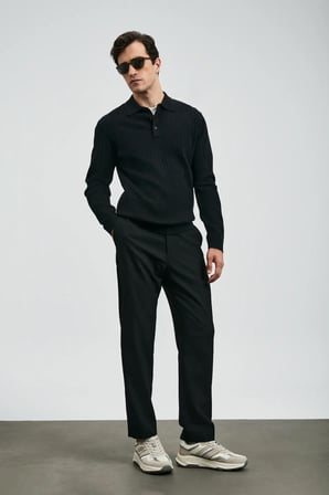 Sterno Smart Erkek Chino Pantolon Slim Fit Siyah