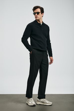 Sterno Smart Erkek Chino Pantolon Slim Fit Siyah