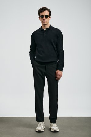 Sterno Smart Erkek Chino Pantolon Slim Fit Siyah