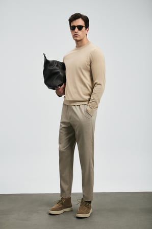 Amber Smart Erkek Chino Pantolon Slim Fit Bej