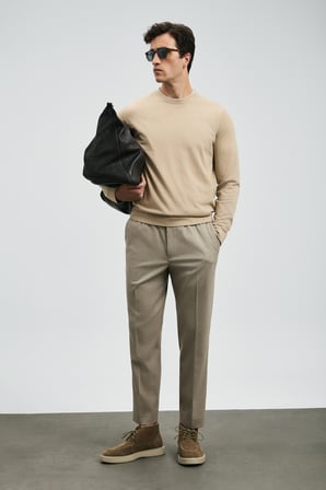 Amber Smart Erkek Chino Pantolon Slim Fit Bej