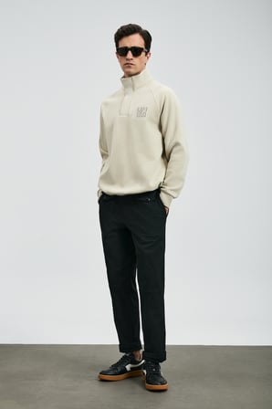 Tom Fashion Erkek Chino Pantolon Slim Fit Siyah