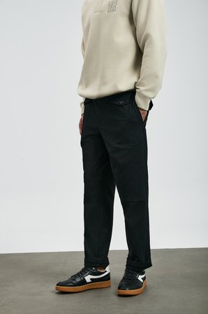 Tom Fashion Erkek Chino Pantolon Slim Fit Siyah